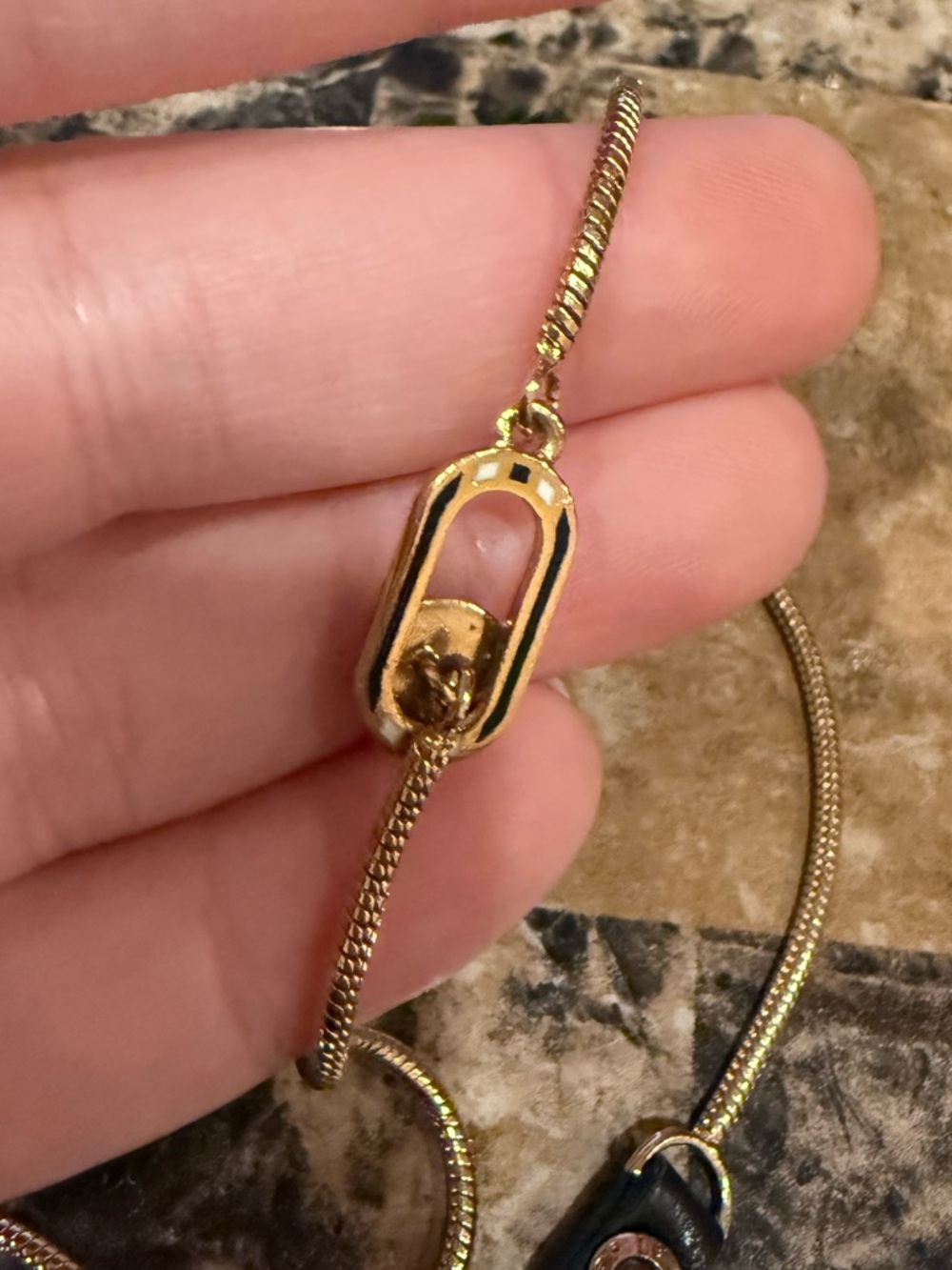 Henri Bendel Black Leather & Faceted Gemstone Snake Chain Necklace - Picture 7 of 10